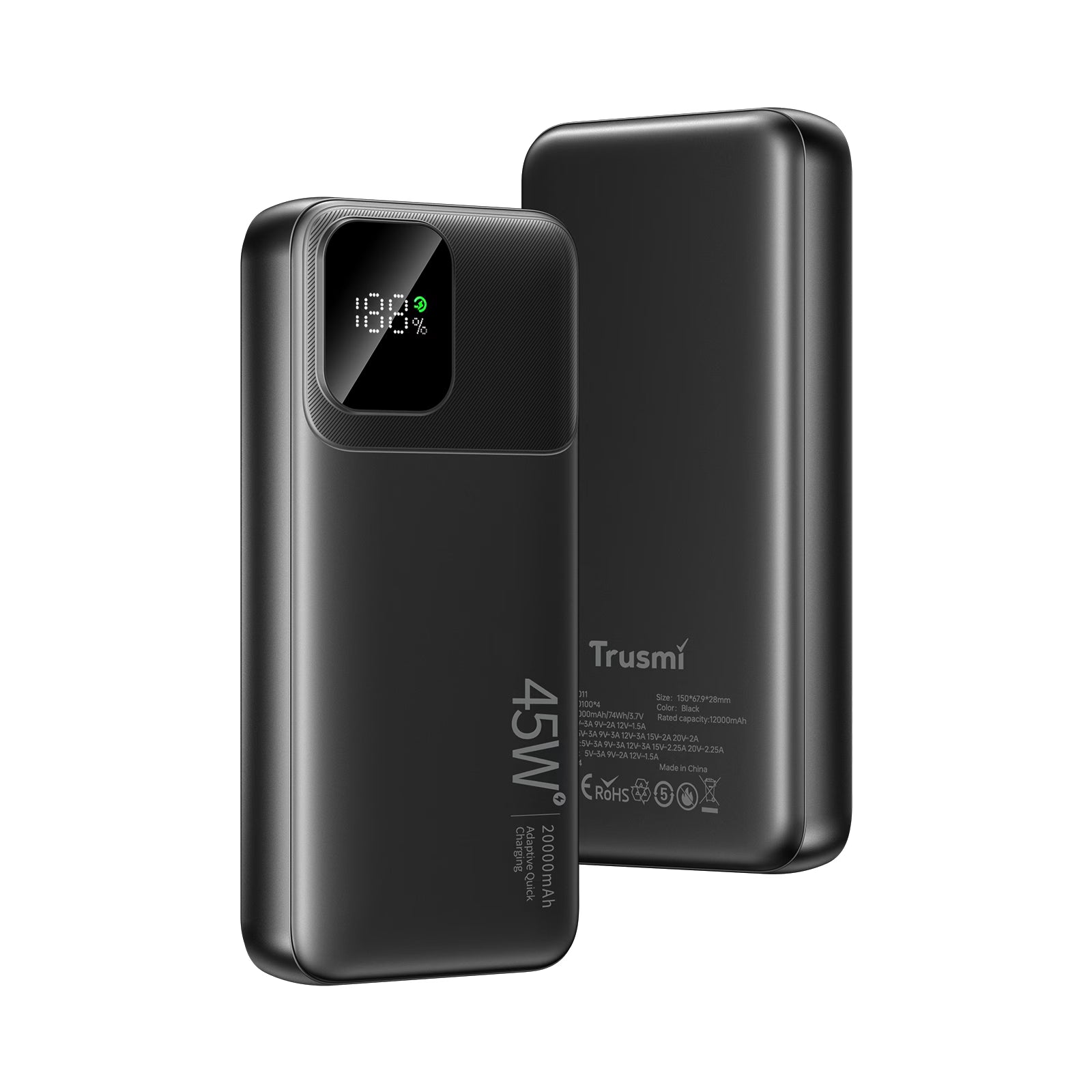 45W 20000 mAh Digital Display Power Bank