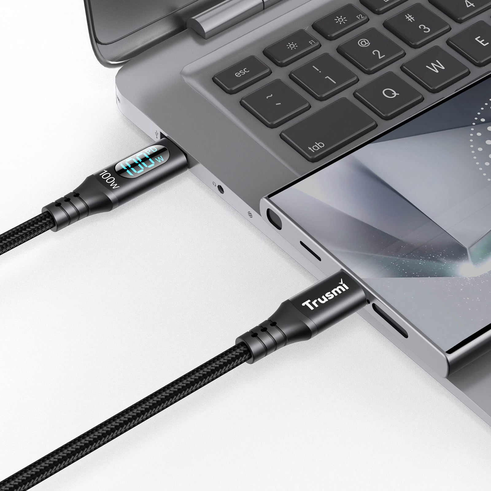 100W CC Digital Fast Charging Braided Cable