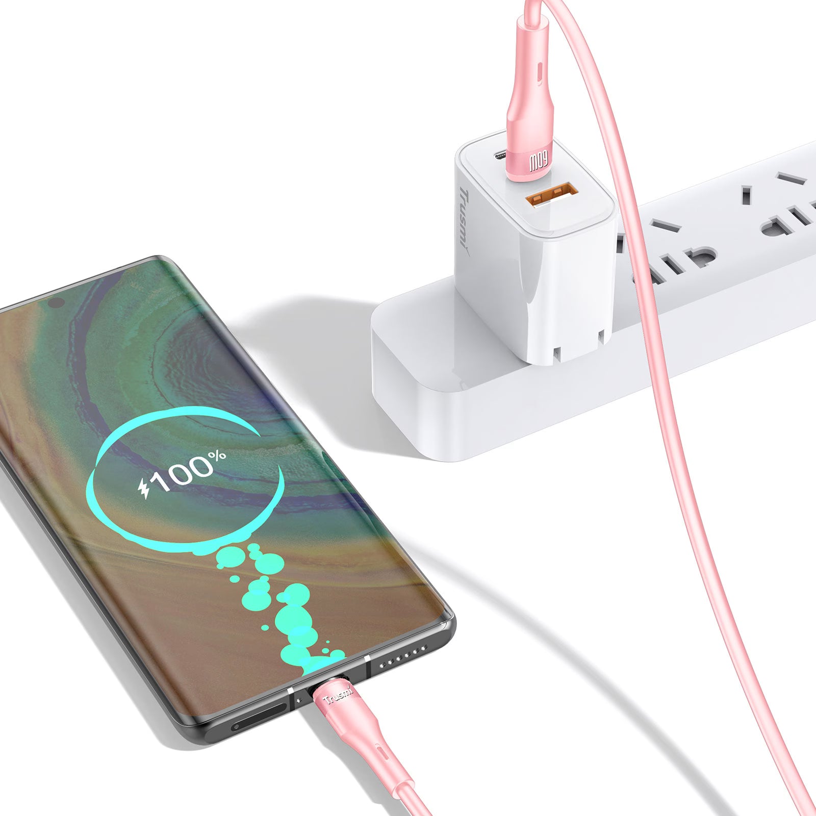 60W CC Silicone Charging Cable