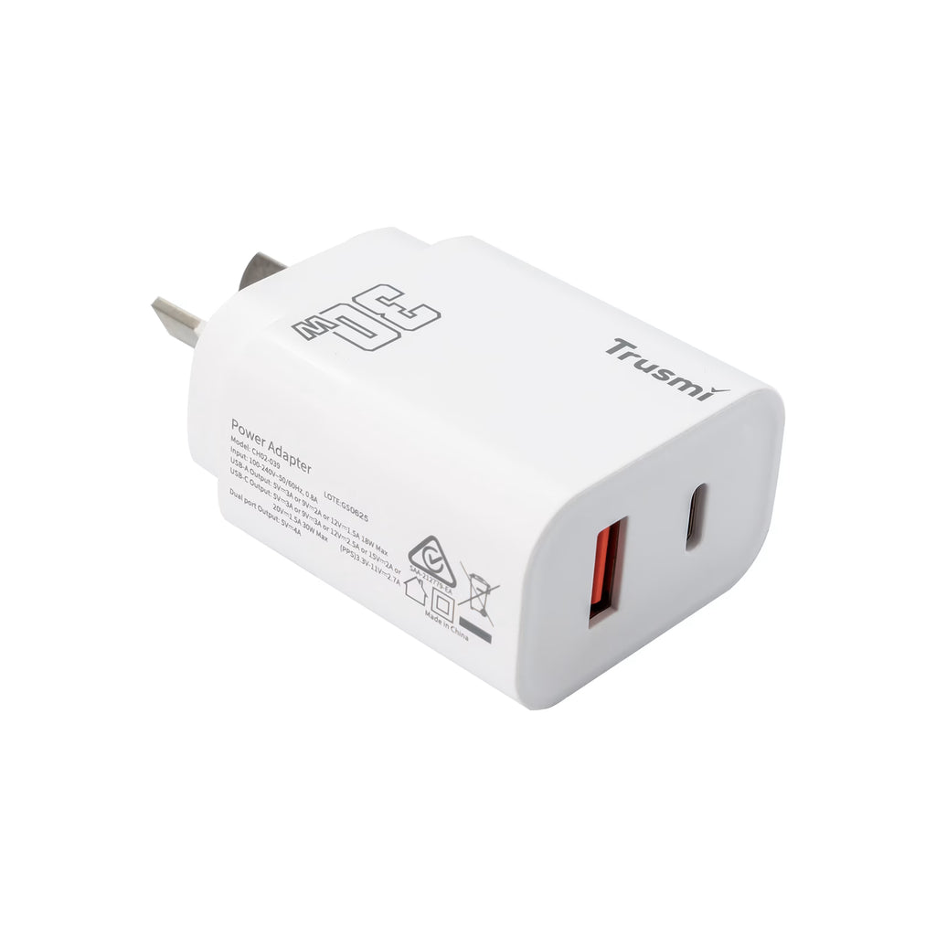 PD30W A+C GaN FAST Charger（AU）White