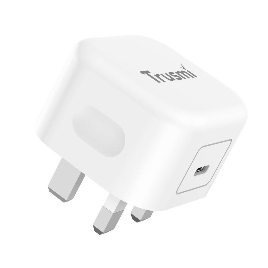 PD20W Single C Charger Set With C TO C 60W Cable(UK) White