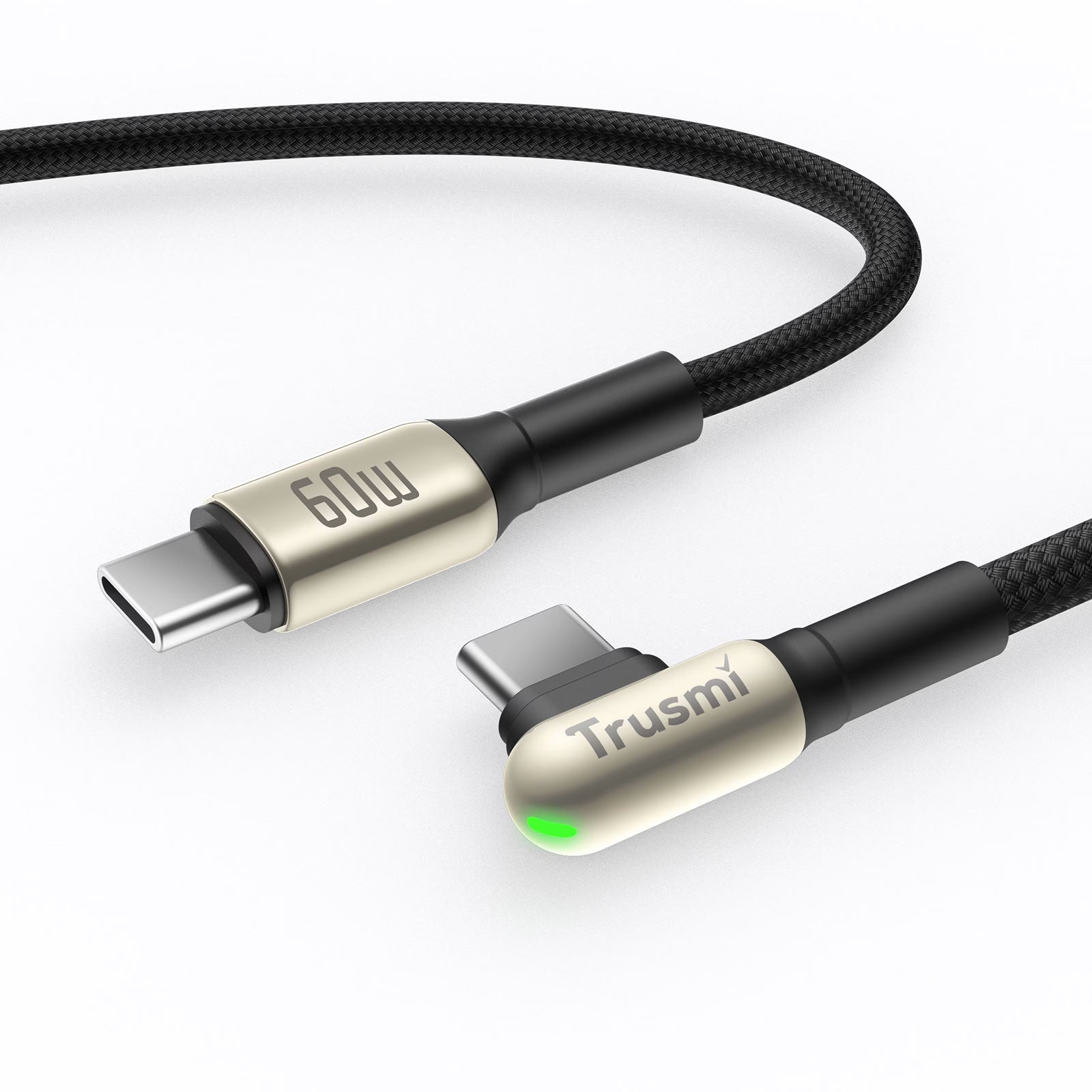 60W CC Angled LED Zinc Alloy Braided Cable