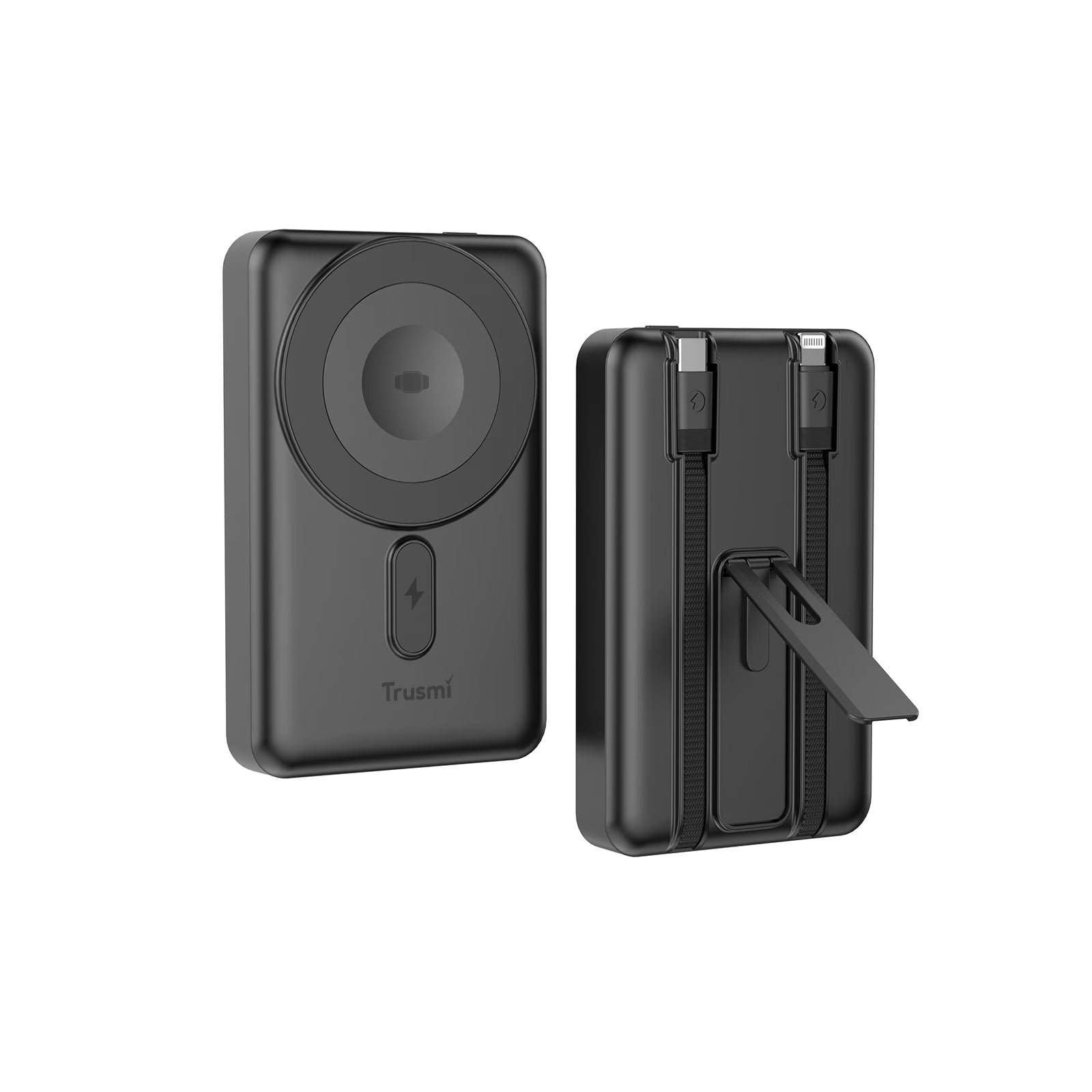 15W Magnetic Wireless Power Bank with C+L Cable Kickstand