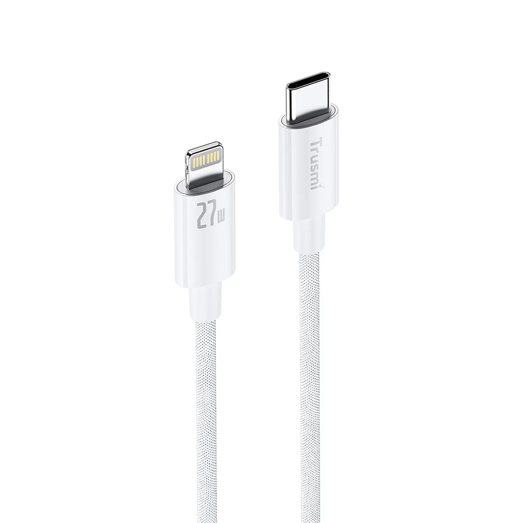 60W C To C Braided Charging Cable White 2M