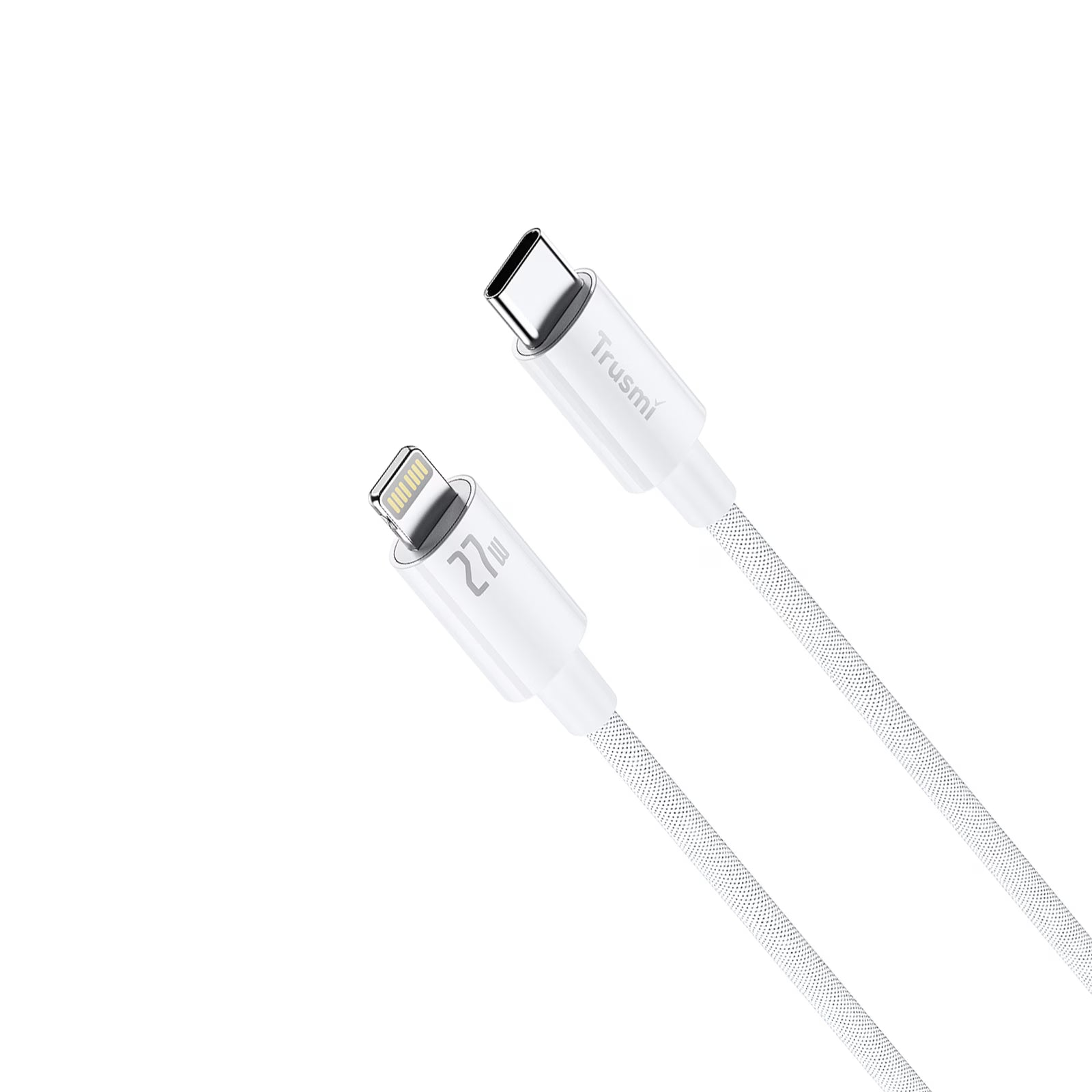 27W C To L Braided Charging Cable White 3M