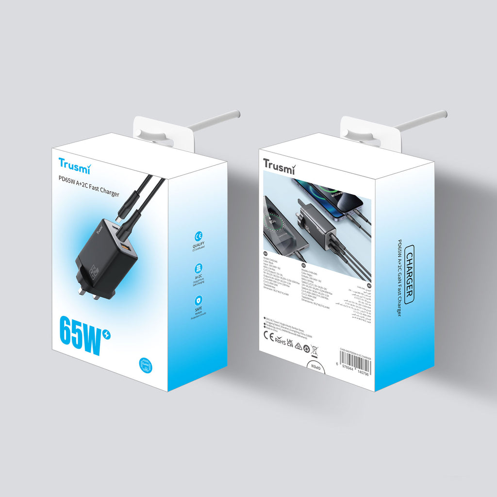 PD65W Mini A+2C GaN Fast Charger with CC 60W Cable Set