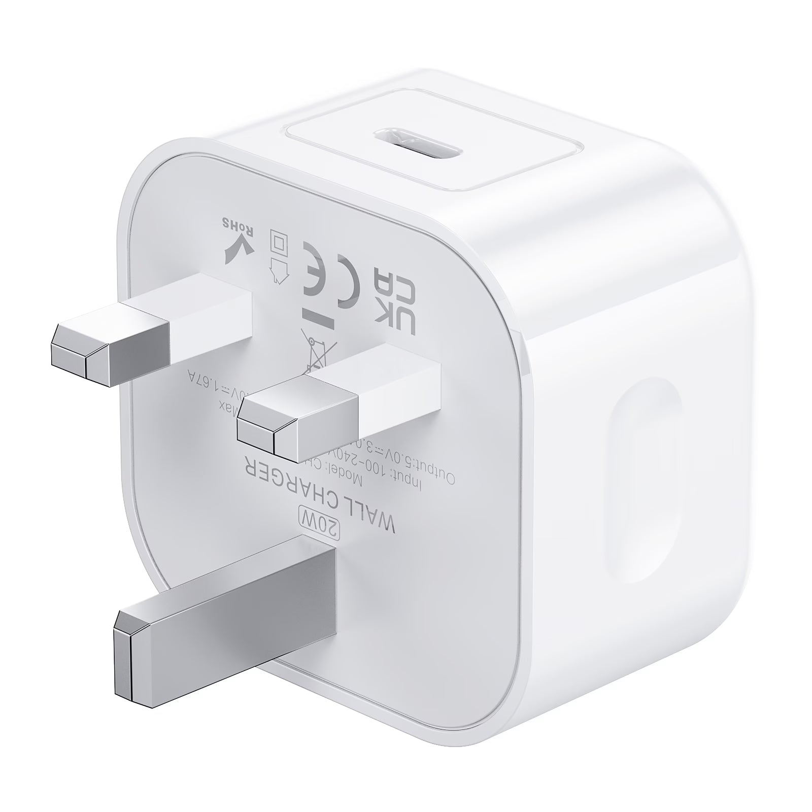 PD20W Single C Charger UK White