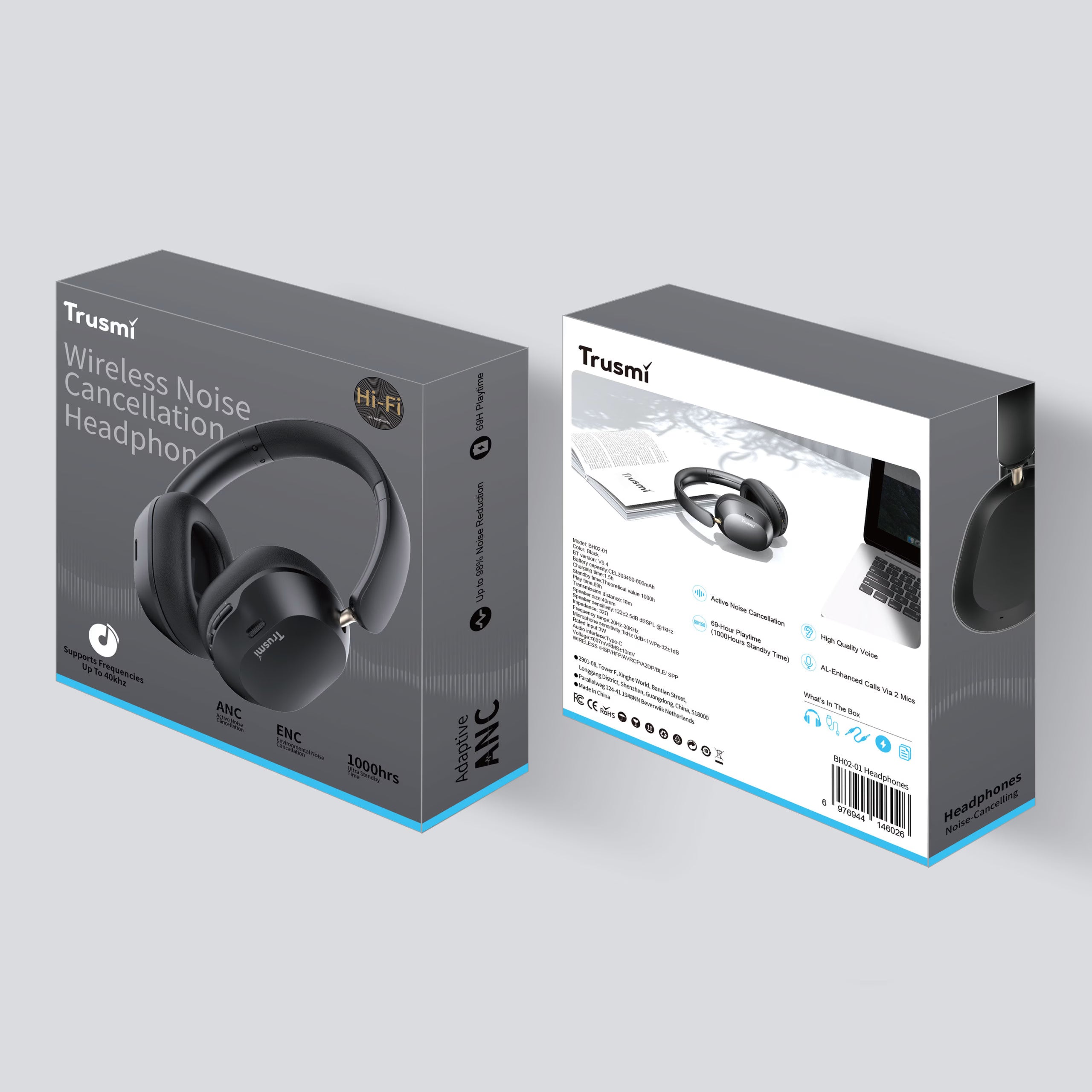 ANC Hi-Res Wireless HiFi Headphones