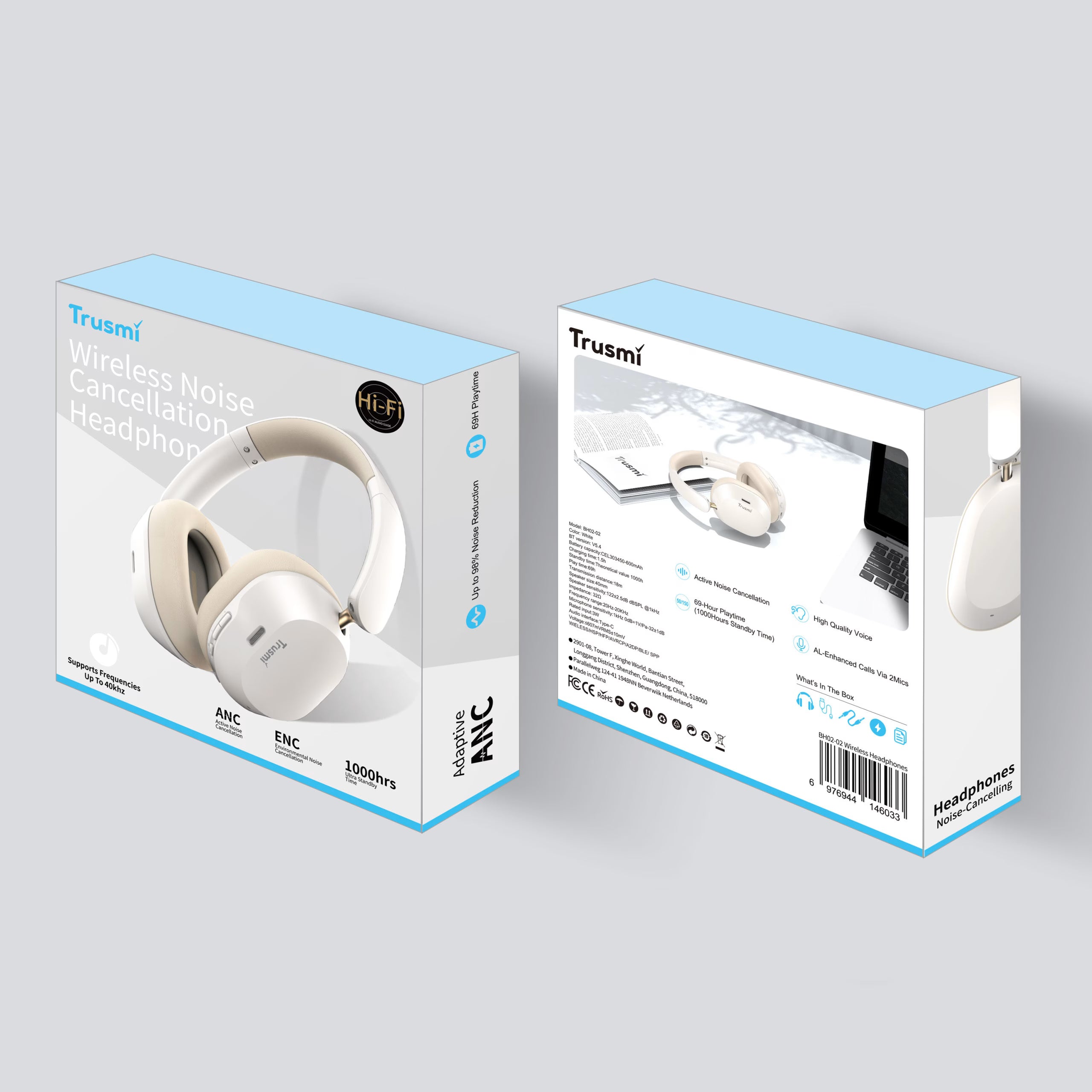 ANC Hi-Res Wireless HiFi Headphones