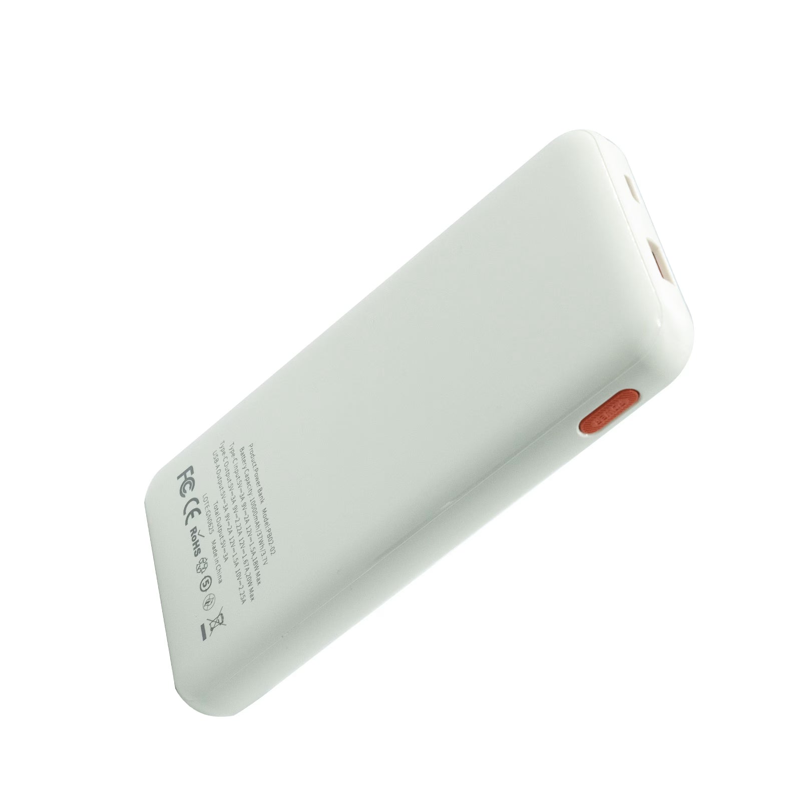 PD22.5W 10000mAh 1C1A Digital Display Power Bank White
