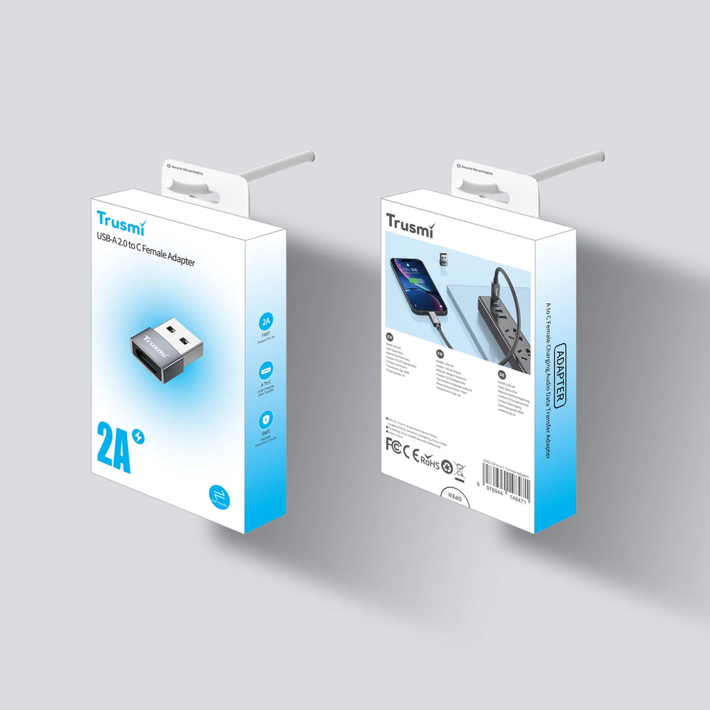 USB-A 2.0 Male to Type-C Female OTG Charging Audio Adapter