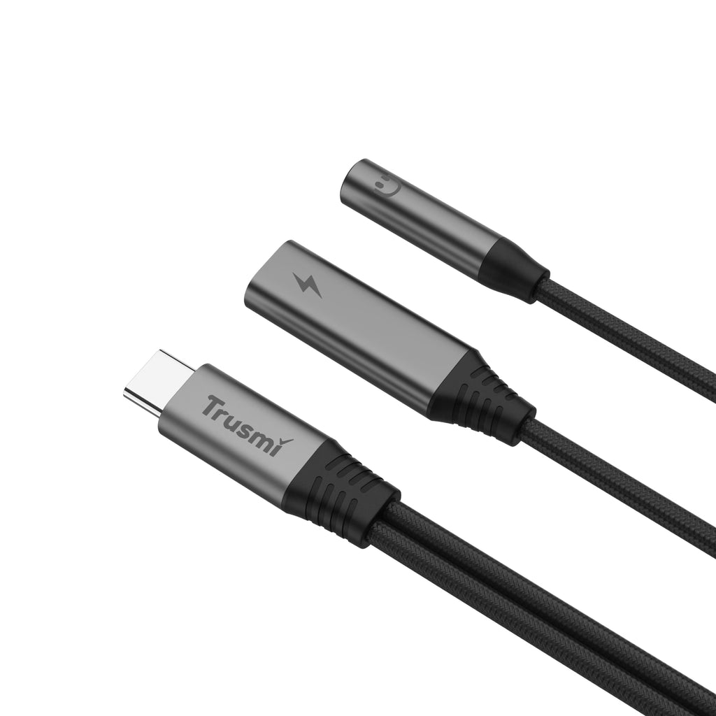 2-in-1 CC+3.5mm 4-Level Audio Female Adapter Cable