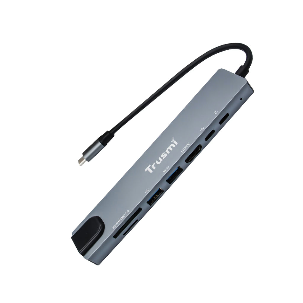 8 in 1 Type-C to USB 3.0*2+Type-C*2+HDMI+RJ45+SD/TF PD100W