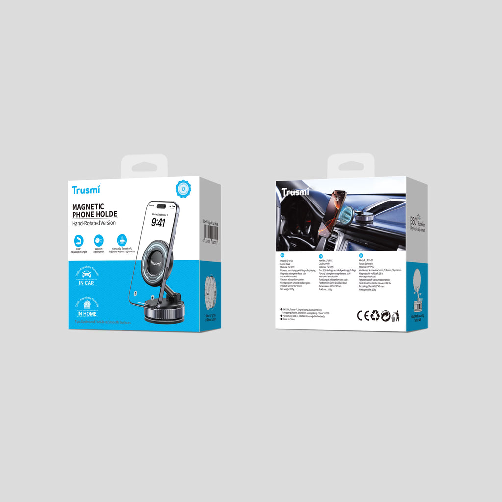 Vacuum Magnetic Car Holder (Manual) Black