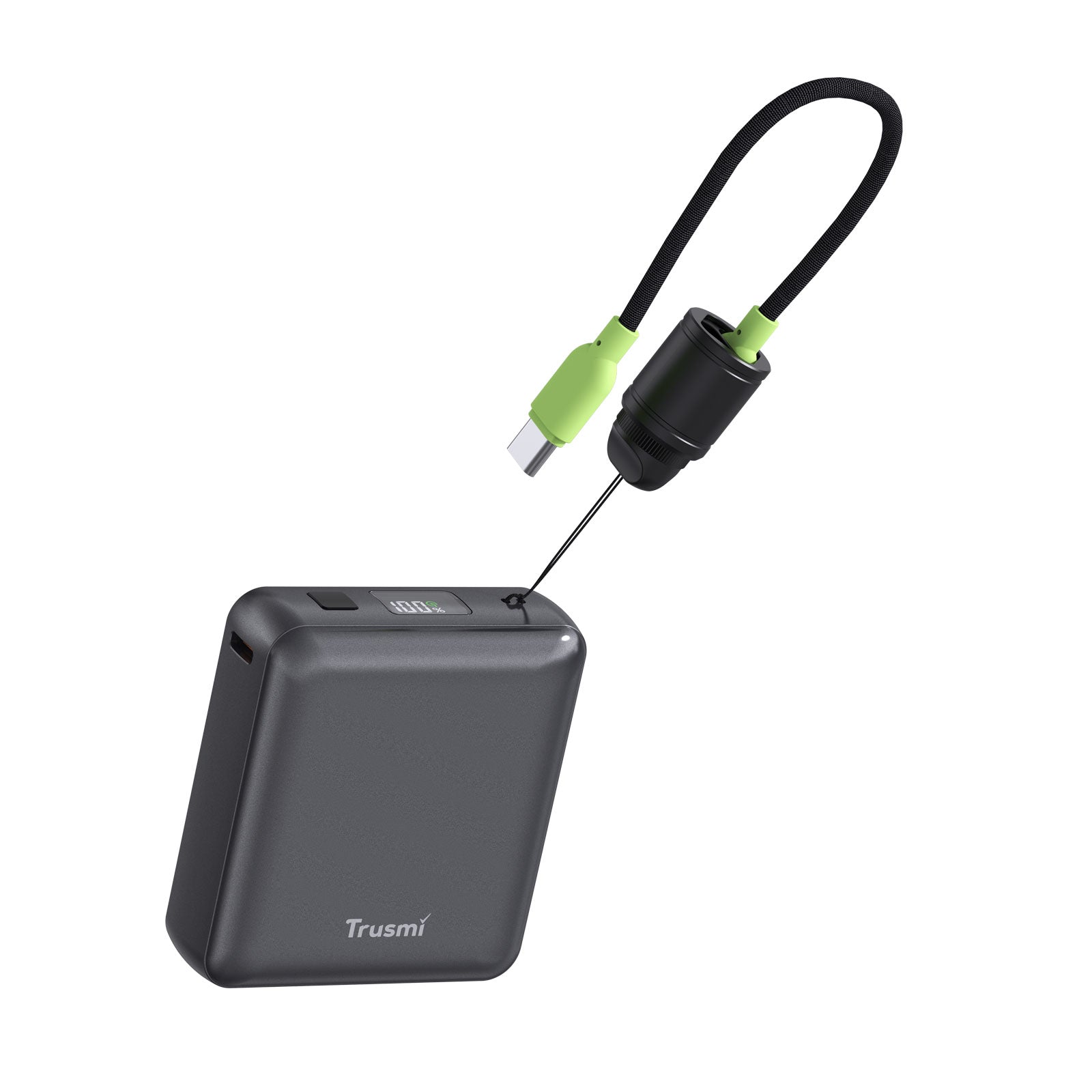 PD22.5W Single C Digital Display Power Bank 10000mAh with C to C Cable Grey