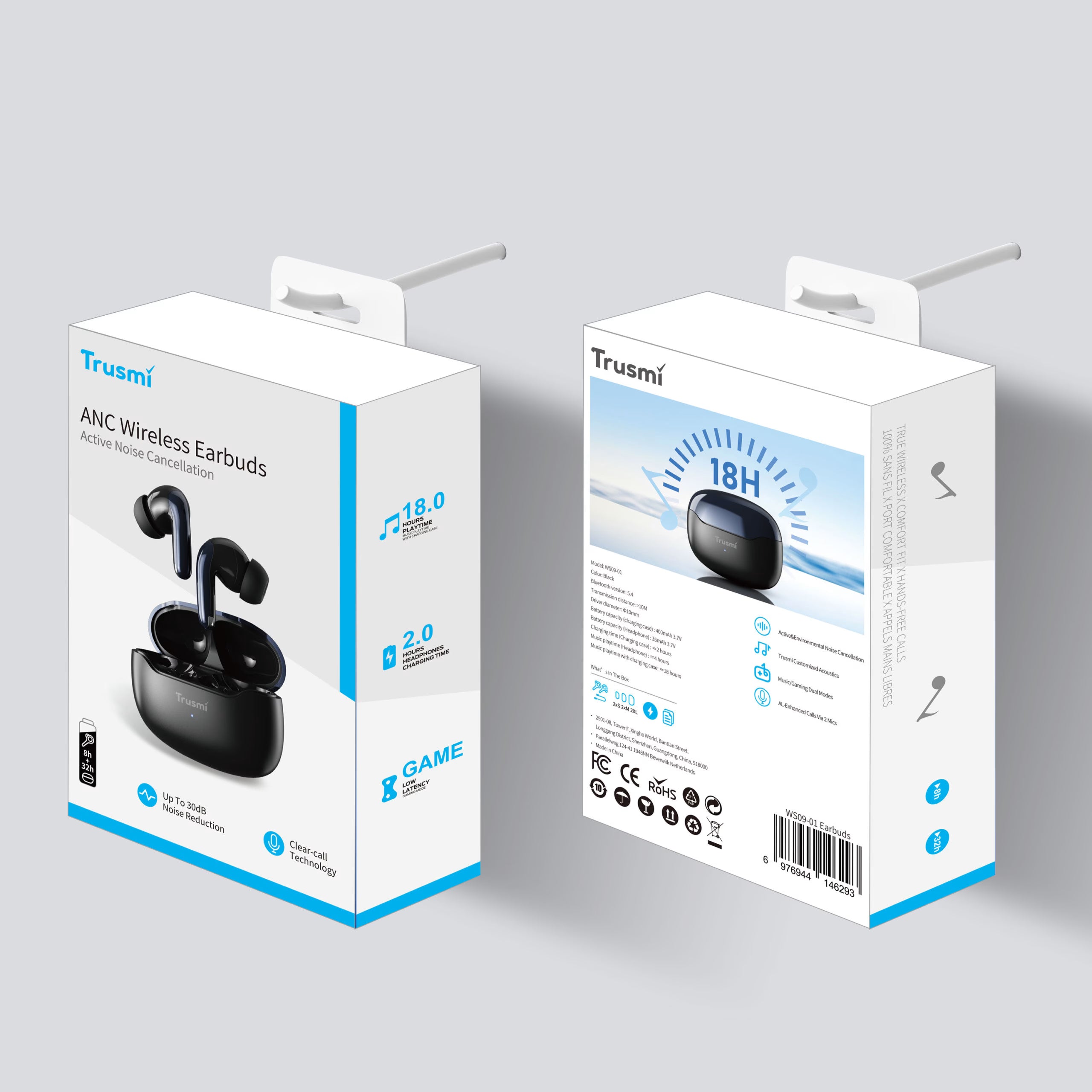 ANC+ENC In-Ear Bluetooth Wireless Earphone